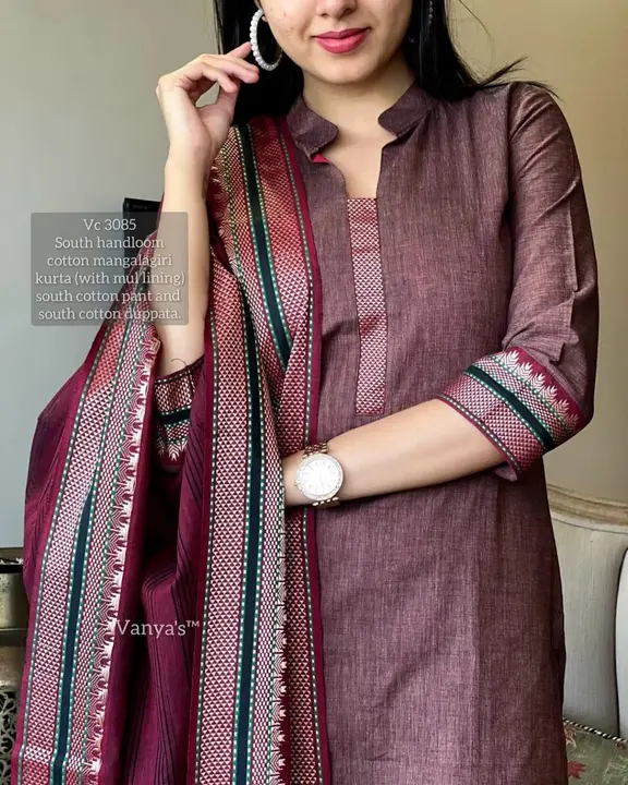 Post image *premium South cotton handloom kurti with temple border on yoke and sleeves Paried with handloom cotton pants and dupatta*

*🌹🌹Pure fine South cotton fabric handloom cotton dupatta*🌹🌹

Size: *L/40, XL/42, XXL/44,XXXl/46*

Fabric: *South cotton*

Product: *Kurti + Pant + Dupatta* 

Color`s: *1*

Type: *Fully stitched*

 *Price 1099 Free shipping*

*⭐ *✈️✈️✈️* 

*(100% quality products guarantee)*