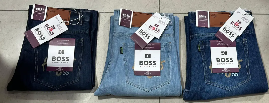 *😍 STRAIGHT JEANS 😍*

*FABRIC :  COTTON SLUB*   

*BRAND :  BOSS BIG EMBROIDERY*
 
 *SIZE : 28-30- uploaded by business on 4/3/2024