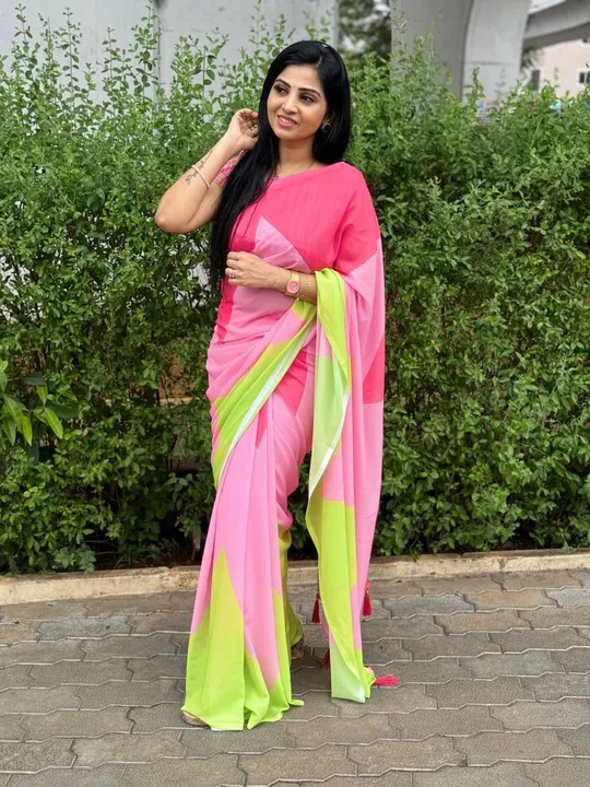 Soft Gorgette uploaded by Kesari Nandan Fashion saree and dress material on 4/3/2024