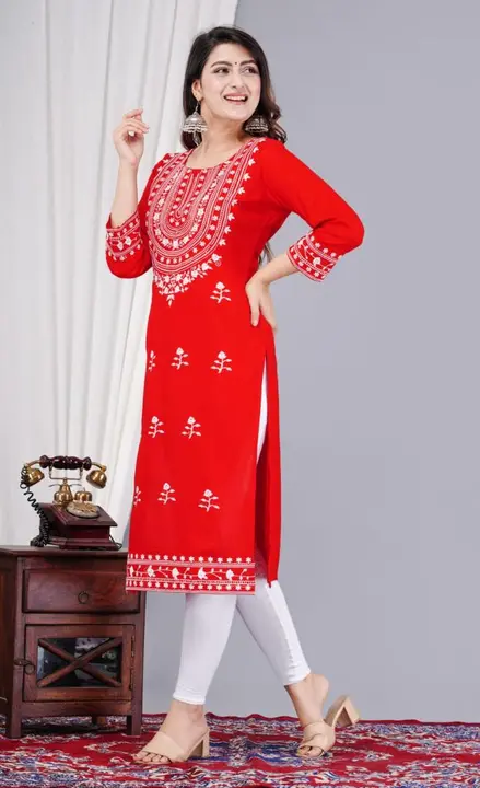 Embroidered chiken work kurta  uploaded by Aleexa Outlet on 4/4/2024