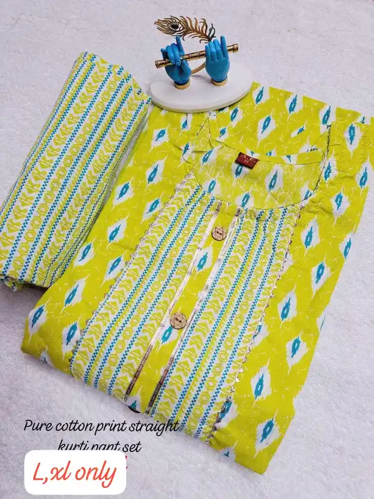 Pure cotton fabric kurti pant set  uploaded by Shri Hari Fashion Sky on 4/4/2024
