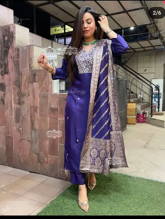 Havy embroidered kurta pant and dupatta  uploaded by business on 4/4/2024