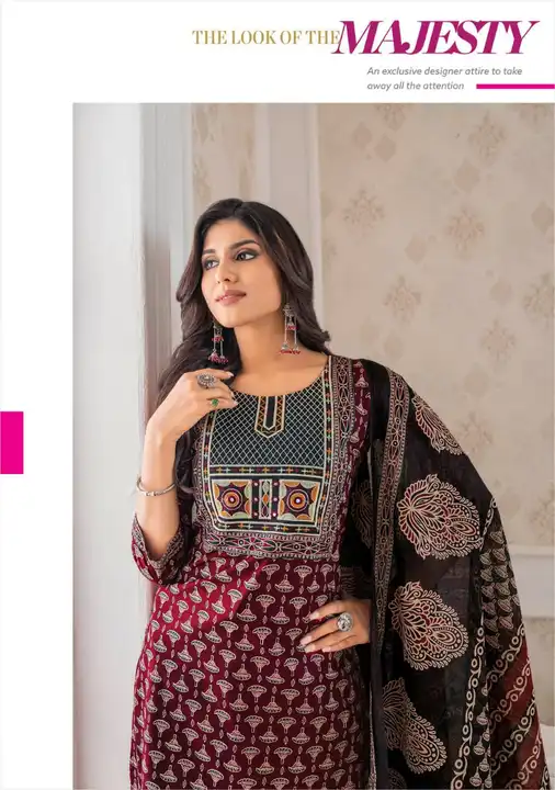 Ajrakh print pure cotton with neck pattern set only  uploaded by Heena fashion house on 4/4/2024