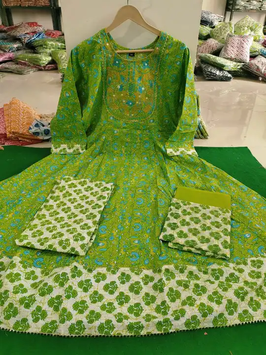 Anarkali kurta pant set in cotton fabric  uploaded by business on 4/4/2024