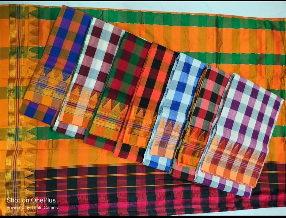 Cotton temple saree uploaded by business on 4/4/2024