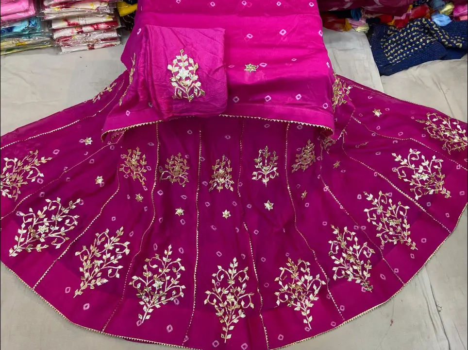 9983344462.  Sale sale sale 
New launch design 
Today DV present 
 D - chinon fabric lehnga chunni 
 uploaded by Gotapatti manufacturer on 4/4/2024