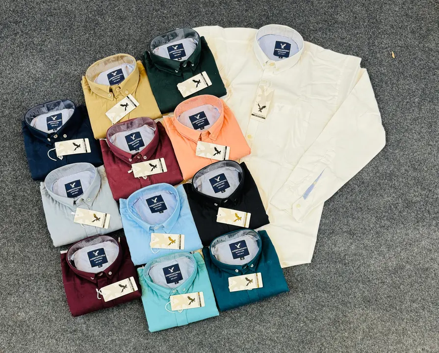 AMERICAN EAGLE 🦅 
TWILL 60s COTTON 
SHADES 12
SIZES M L XL 
DOWN BUTTON 
SINGLE PCS FOAM PACKING
MI uploaded by business on 4/5/2024