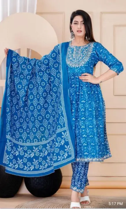 Kurti with pant& Duptta set  uploaded by business on 4/5/2024