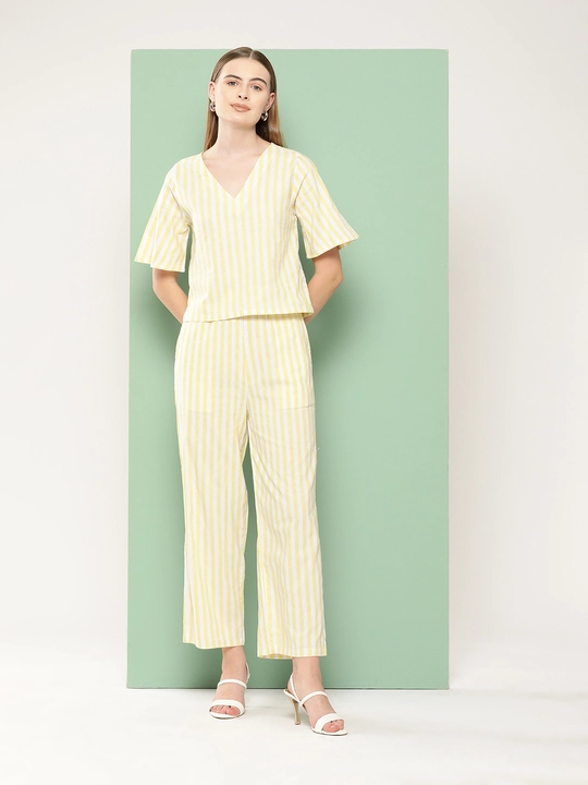 Women striped pure cotton co ord set  uploaded by Broowl International on 4/6/2024