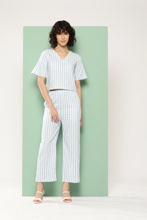 Women striped pure cotton co ord set  uploaded by Broowl International on 4/6/2024