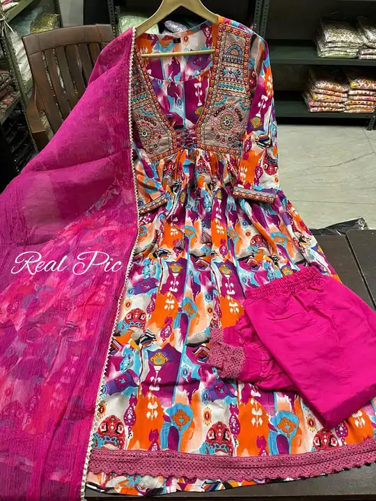 Rayon Fabric Afgani pant Flair Sequence Work Kurti and duptta  uploaded by business on 4/6/2024