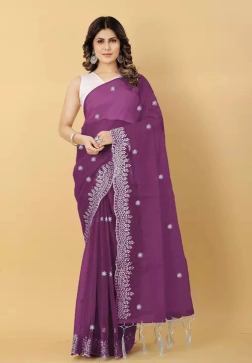 Embroidery work sarees  uploaded by business on 4/6/2024