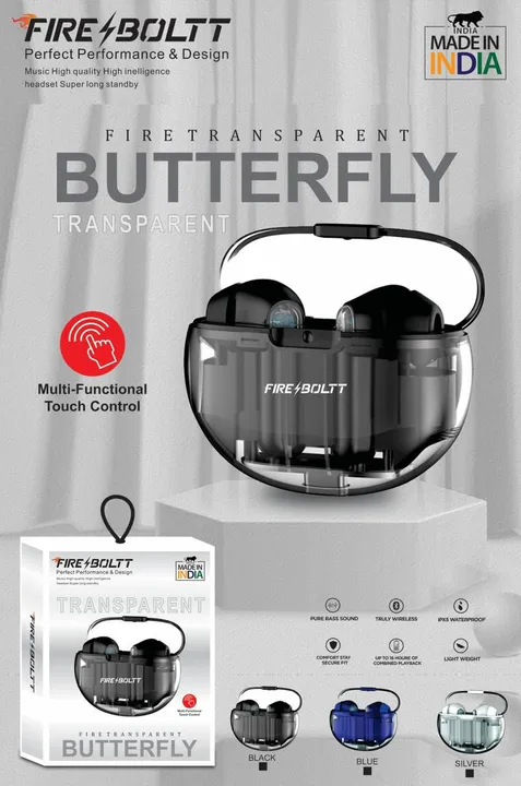 Firebolt Butterfly Transparent Touch Working Earbuds  uploaded by business on 4/6/2024