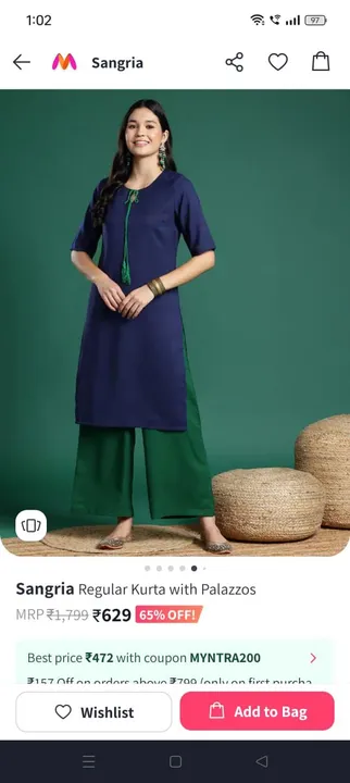 👉🏻BRANDED.  2PC  SET. STOCK
👉🏻2 PIC SET KURTI. PANT. 

👉🏻MYNTRA BRANDED 
👉🏻BRAND. SANGRIA OR uploaded by M A Fashion on 4/6/2024