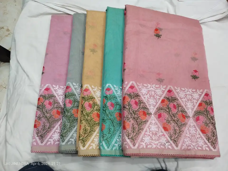Super net embroidery  uploaded by New sarees collection on 4/6/2024