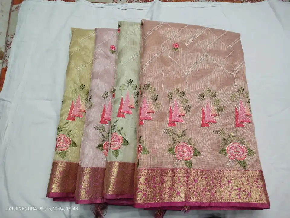 Kota tissu embroidery  uploaded by New sarees collection on 4/6/2024