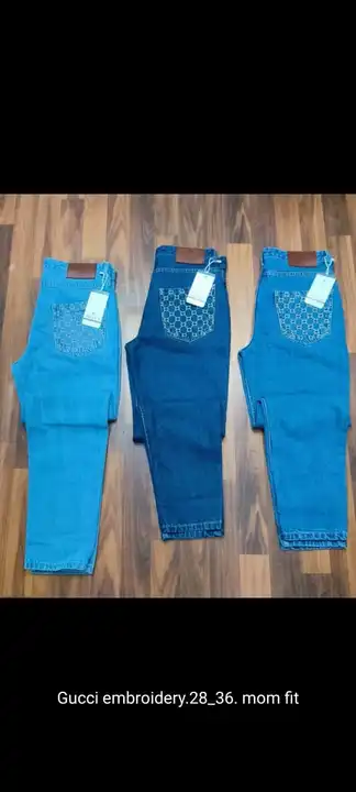 Back pocket embodry mom fit jeans  uploaded by Marcos_clothing on 4/7/2024