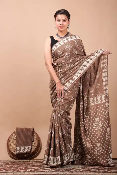 Cotton hand block saree  uploaded by business on 4/7/2024