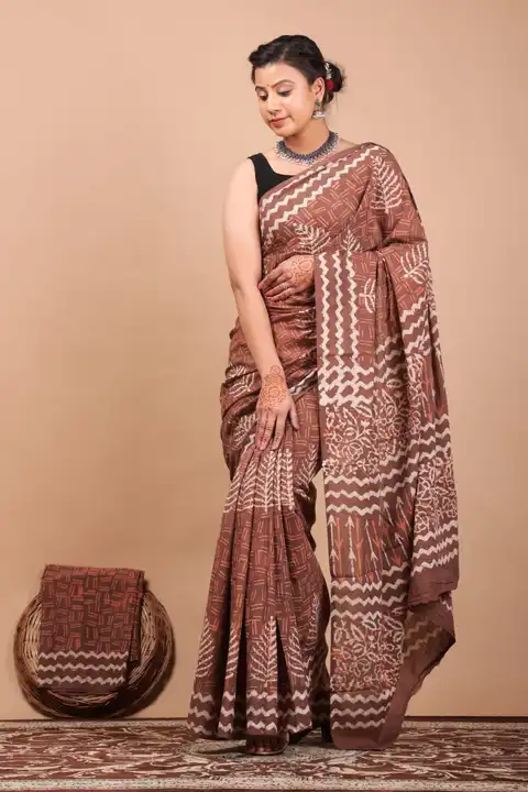 Cotton hand block saree  uploaded by Indiana Creations  on 4/7/2024
