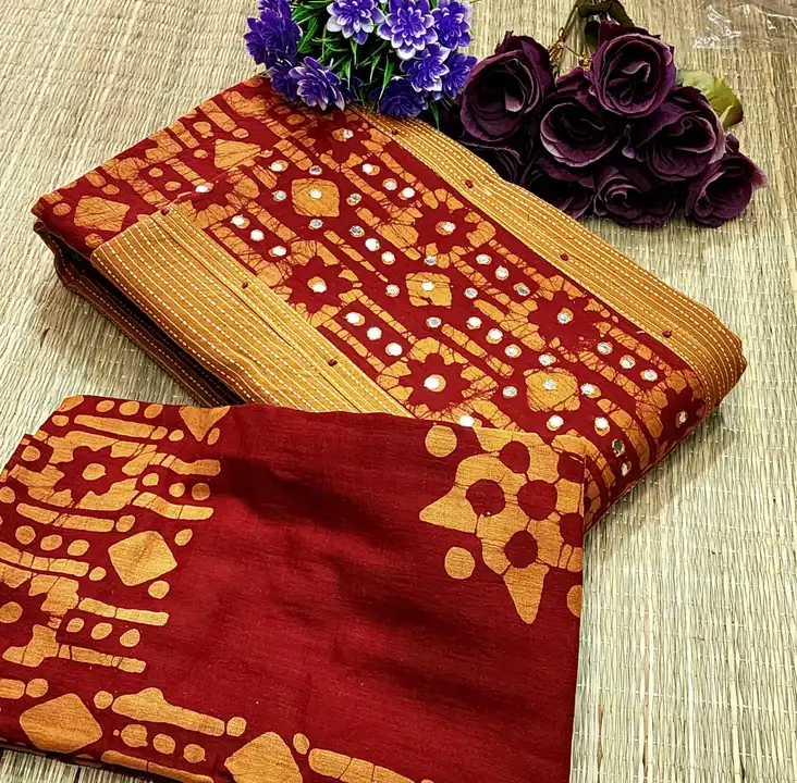 Post image Hey! Checkout my new product called
*TOP* KATTA COTTON HAND BATIK NECK PATCH WORK 
*BOTTOM* COTTON BATIK 
*DUPPATTA* MAL COTTON BATIK
*R.