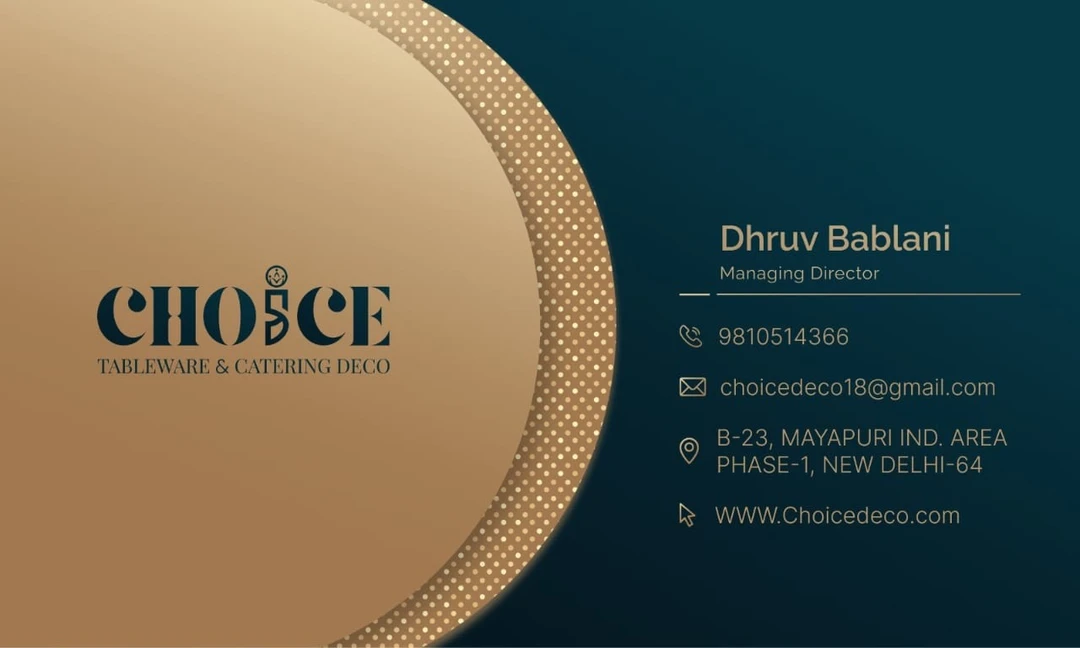Visiting card store images of Choice Deco
