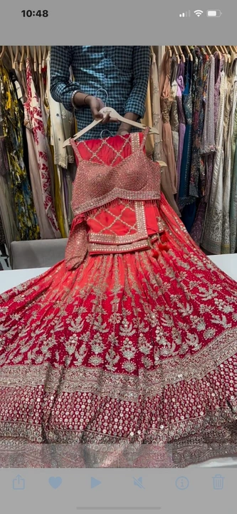 Wedding wear lehanga choli vt uploaded by pink Rose fashion Store  on 4/8/2024