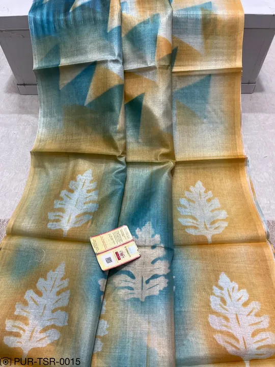Pure tussar silk digital print saree uploaded by business on 4/8/2024