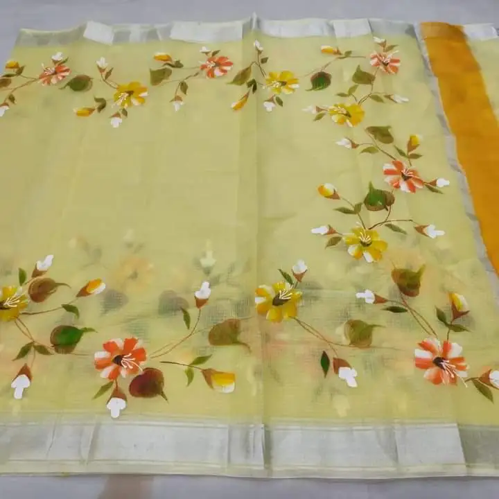 Kota doria hand painting saree  uploaded by Handloom fabric on 4/9/2024