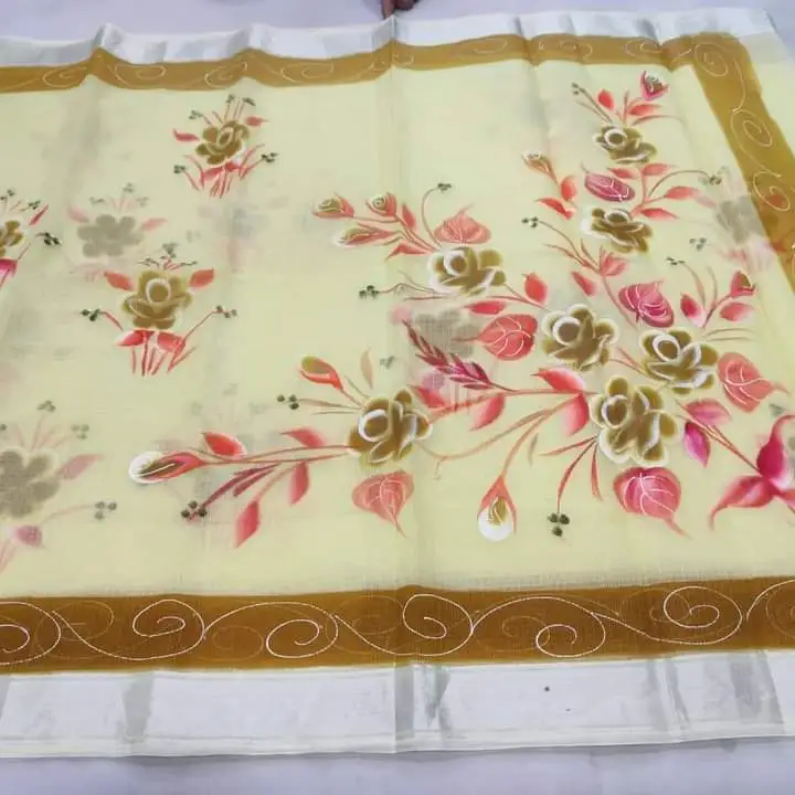 Kota doria hand painting saree  uploaded by Handloom fabric on 4/9/2024