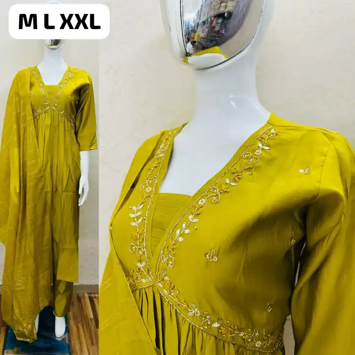 Premium Roman Silk Handwork Suit uploaded by Vihu fashion on 4/9/2024