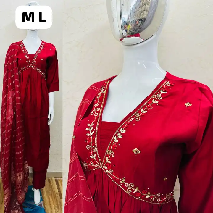 Premium Roman Silk Handwork Suit uploaded by Vihu fashion on 4/9/2024