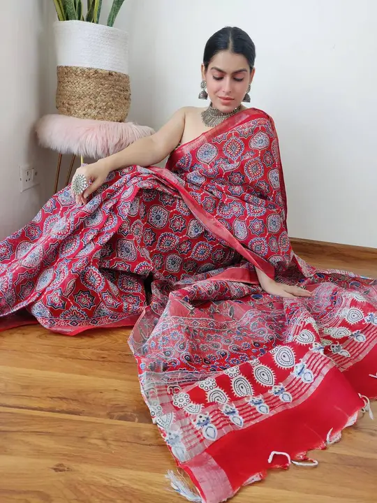 Linen With Silver Jari Border uploaded by Kesari Nandan Fashion saree and dress material on 4/9/2024