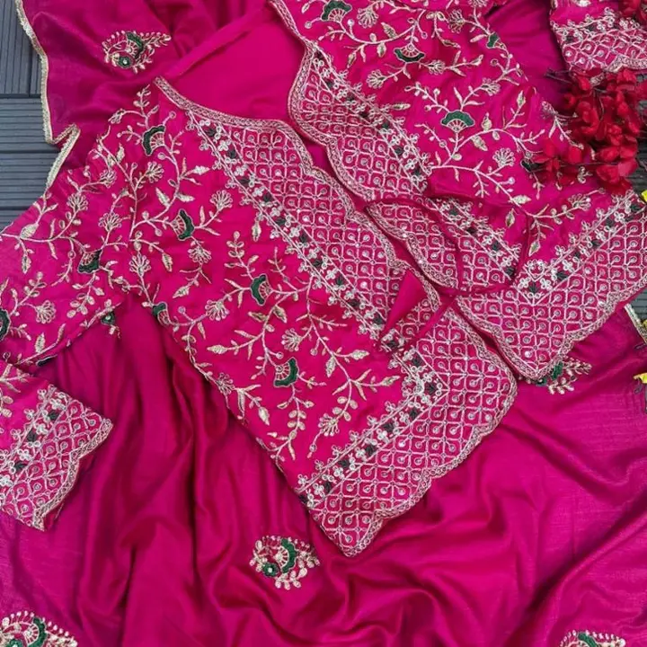 *New Super Trending Embroidery cording work ready to wear saree with full koti* uploaded by Silaao Fashion on 4/10/2024