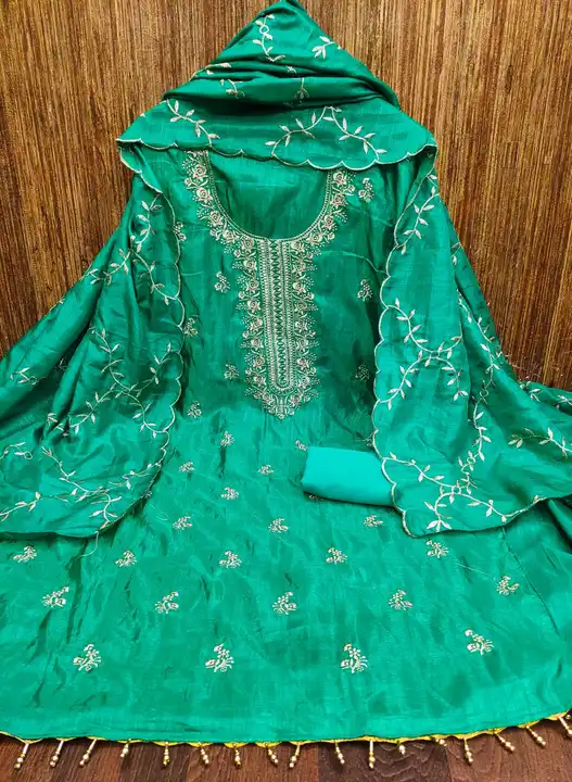Post image *DRESS METERIAL*
Fabric Details: 

Top Fabric :-   -   *VICHITRA  SILK D MULTI WORK*

BOTTOM+INNER FABRIC :-  *SANTOON* 

DUPATTA ;- *VICHITRA SILK WITH ZARI WORK AND BORDER*

PRICE :-         *600* 

4 colour available 
RAMA
GAZARI
WINE
MOREPITCH 

✔Best Quality 
✔Ready Stock
💃💃💃💃💃💃