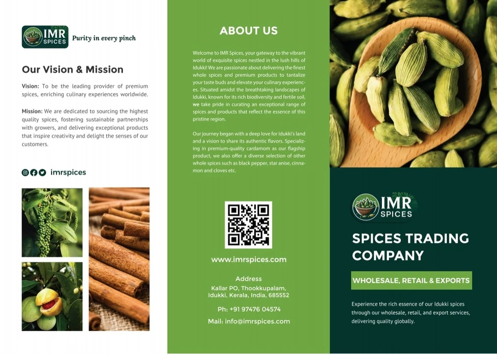 Visiting card store images of IMR SPICES CO. KERALA 