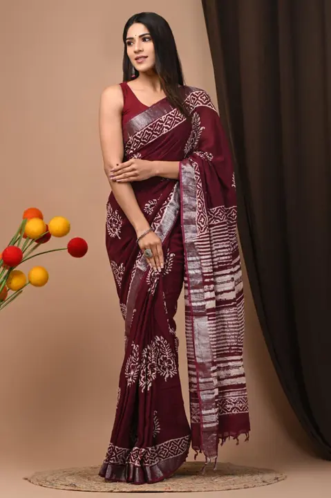 Cotton Linen saree  uploaded by Indiana Creations  on 4/12/2024