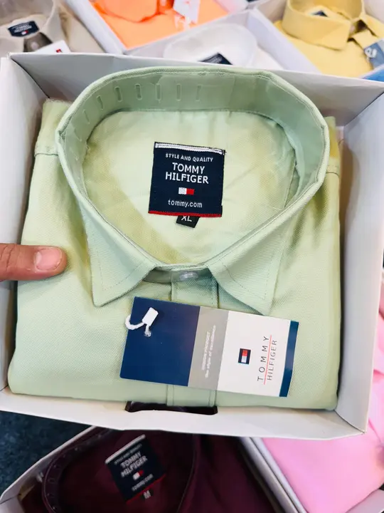 Tommy Hilfiger 
Box packed plain shirts
Bombay bird eye fabric 
SHADES 15
SIZES M L XL 
MINIMUM ORDE uploaded by business on 4/12/2024