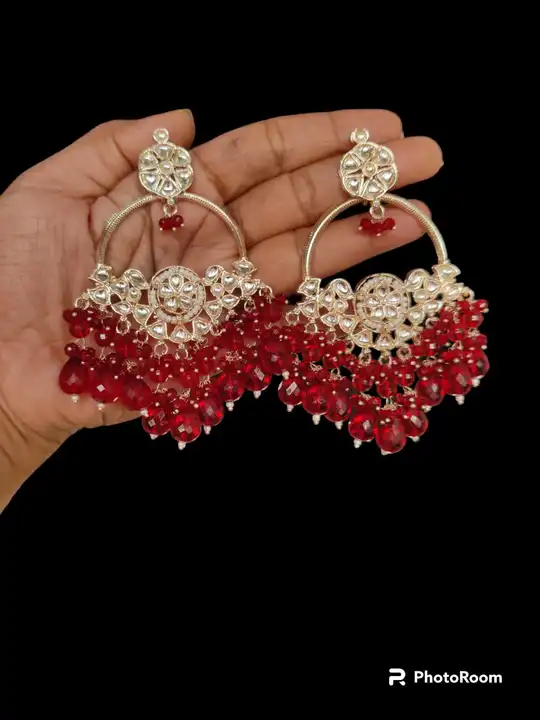 Kundan chand bali earrings  uploaded by business on 4/12/2024
