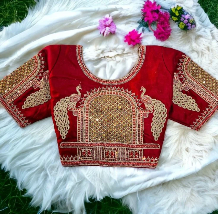 Peacock Bridal Blouse  uploaded by Shree Ganpati Fashion on 4/12/2024