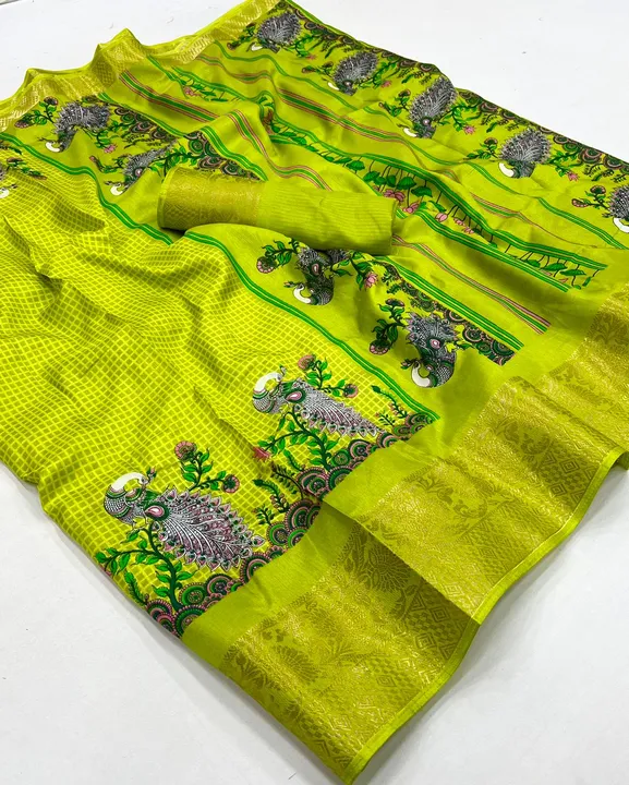 Pure Dola silk with* *jequrd *boder same as originall boder only* uploaded by Kesari Nandan Fashion saree and dress material on 4/13/2024