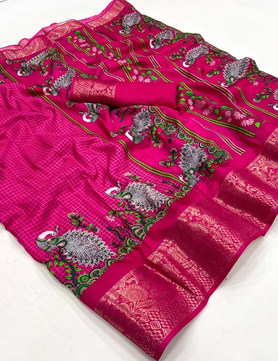 Pure Dola silk with* *jequrd *boder same as originall boder only* uploaded by Kesari Nandan Fashion saree and dress material on 4/13/2024