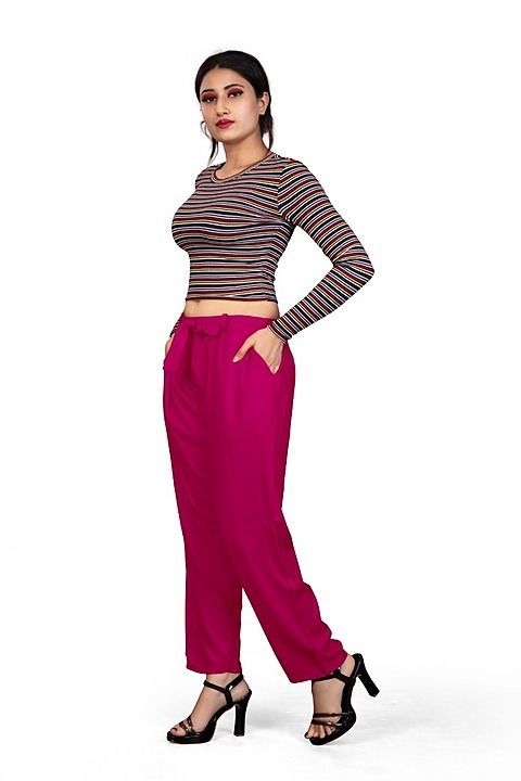 Rayon Pants (2 Side Pocket, Belt & Elastic at Top)  uploaded by SIDDHI IMPEX on 7/19/2020