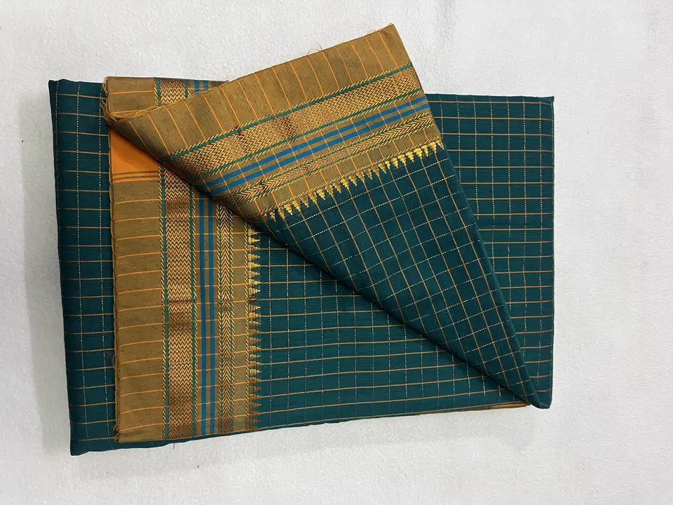 Post image Cotton zari checks with running blouse