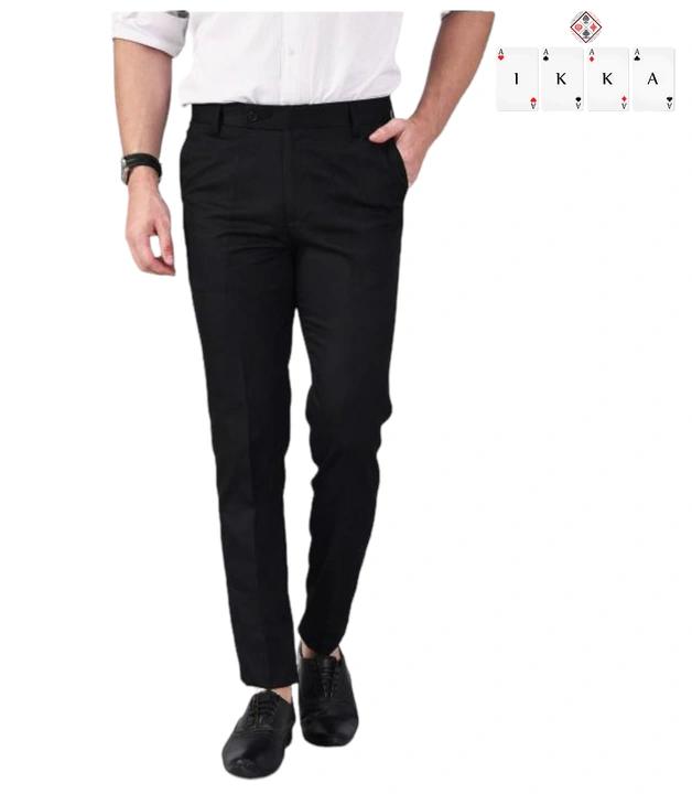 Men's cotton trouser -polo-Black -01 uploaded by Kushal Jeans, Indore on 4/13/2024