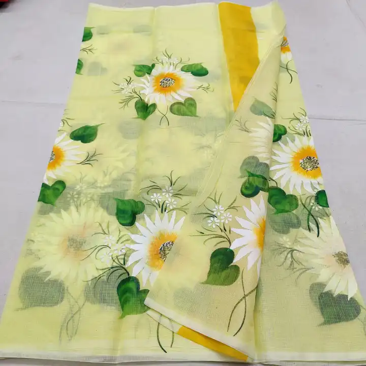 Kota doria hand painting saree  uploaded by Handloom fabric on 4/14/2024