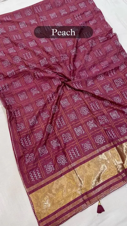 Chanderi soft silk gharchola Bandhani with lagadii patta  design saree uploaded by DHANANJAY CREATIONS on 4/14/2024