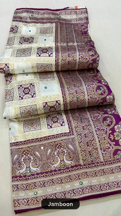 Indulge in elegance with our soft silk handwork saree uploaded by DHANANJAY CREATIONS on 4/14/2024