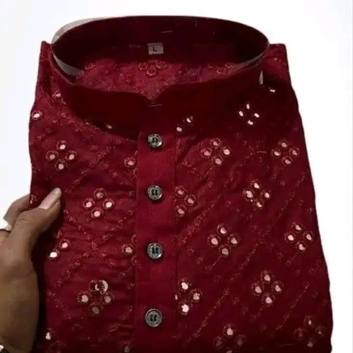 Post image Catalog Name: *Fancy Men Kurtas*

Fabric: Cotton, Cotton Blend
Sleeve Length: Long Sleeves
Pattern: Embellished
Combo of: Single

Sizes: 
S (Length Size: 40 in) 
M (Length Size: 40 in) 
L (Length Size: 40 in) 
XL (Length Size: 40 in) 
XXL (Length Size: 40 in) 

Easy Returns Available In Case Of Any Issue

Price: 500