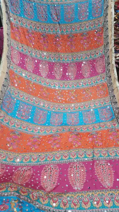 Post image PAKISTANI DUPATTA WITH HEAVY MIRROR WORK 
Wholesale and retail both available