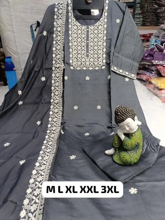 Premium Maslin silk Heavy Embroidery Suit uploaded by Vihu fashion on 4/15/2024